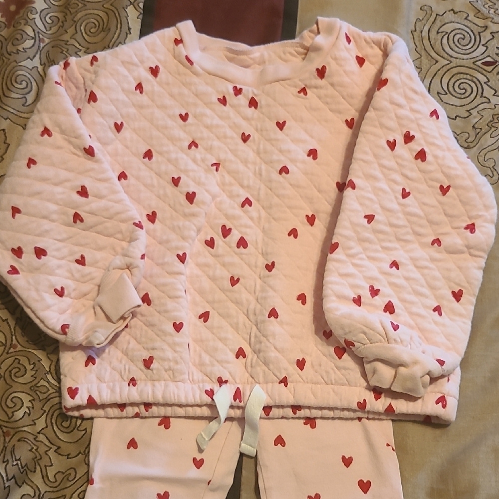 Pink and Red Heart Pajama Set Cozy and Romantic